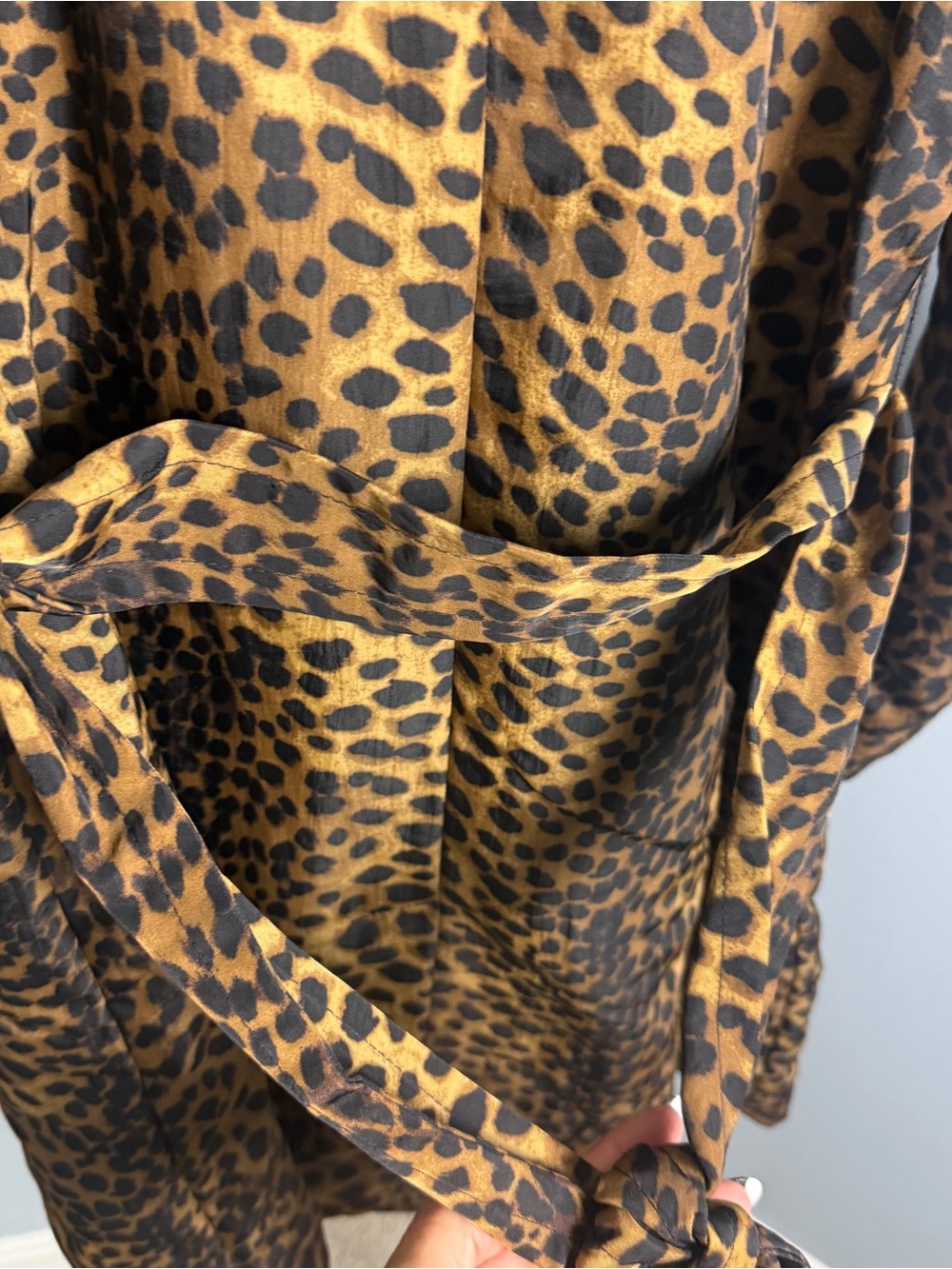 Jaclyn Smith Leopard Print Long Coat - Brown Animal Print Jacket size medium - Picture 7 of 7